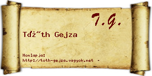 Tóth Gejza névjegykártya