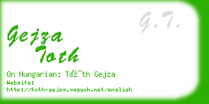 gejza toth business card